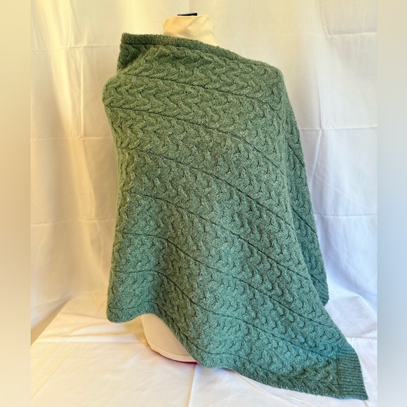 J. Jill cable knit poncho One Size Green - Picture 3 of 7